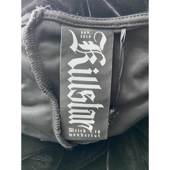 Killstar Black Velvet Romantic Goth Long Flared Sleeve Dress Size L Vamp Witchy - Picture 2 of 12